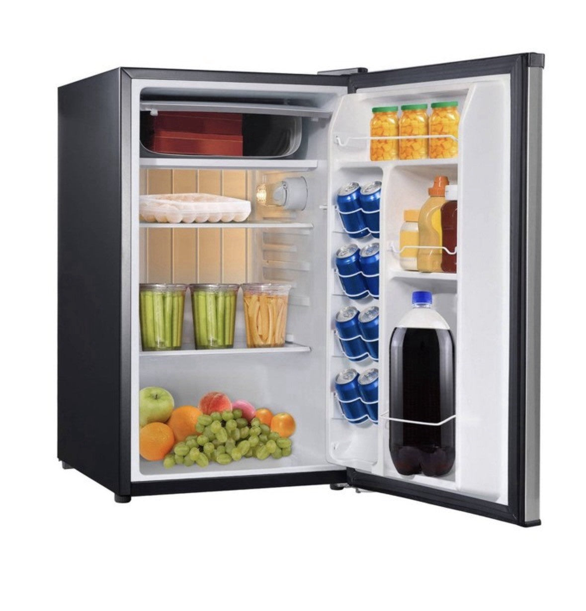 Whirlpool 4.3 Cu Ft Compact Refrigerator with Freezer - Stainless Steel Mini Fridge