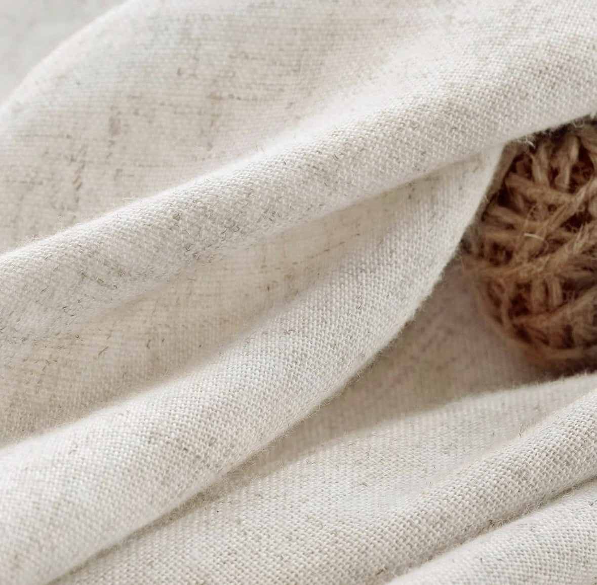 Awellife Beige Linen Blend Shower Curtain 72x78in Rustproof Grommets