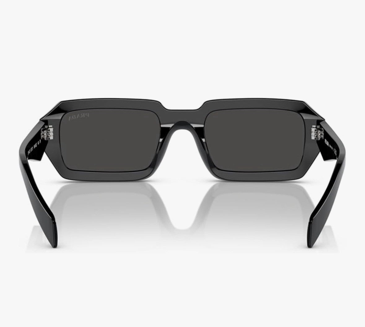 PRADA PR 16K 08Z Designer Rectangle Sunglasses Black Plastic Frame