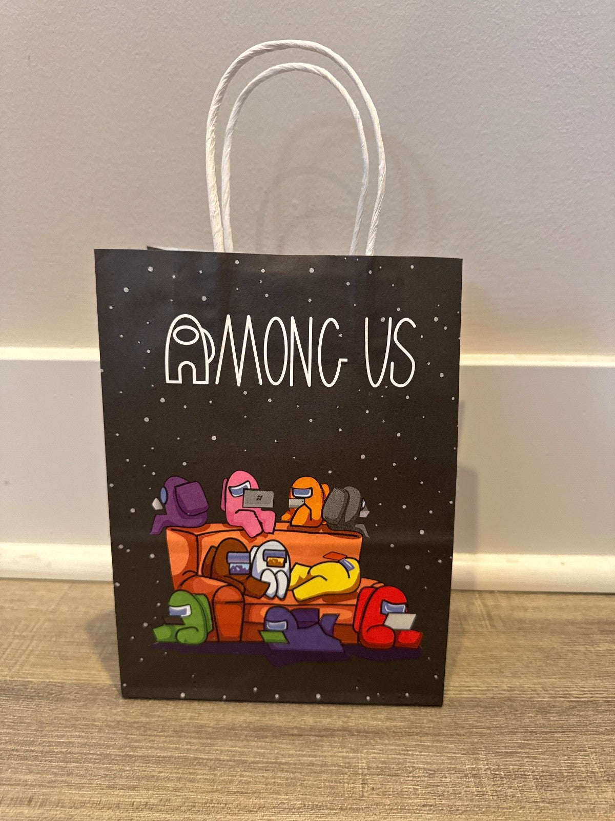18 among us gift bags with stickers, video game party decoration supplies