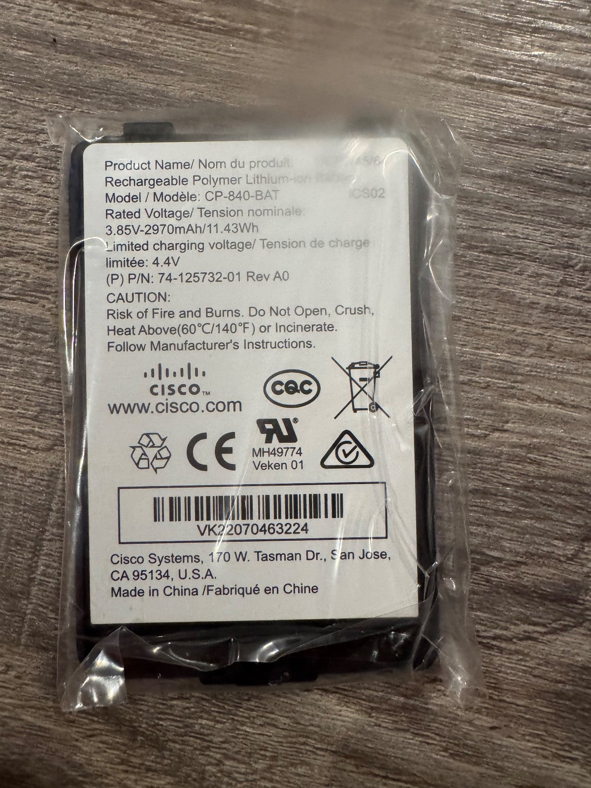 Cisco CP-840 black wireless smartphone New open box.