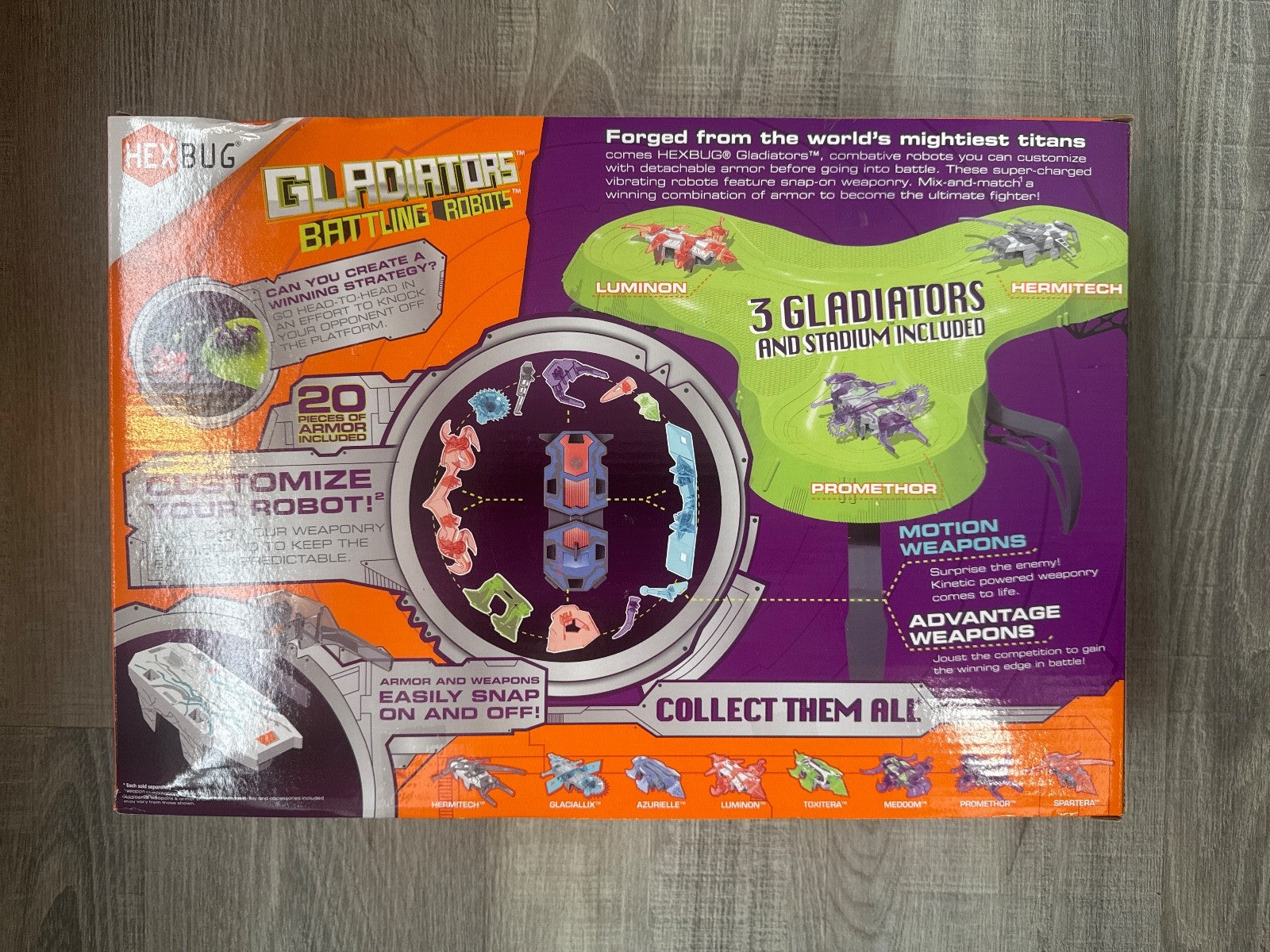 HEXBUG Gladiators Battling Robots Stadium Strategy 3 Gladiators Included Sealed