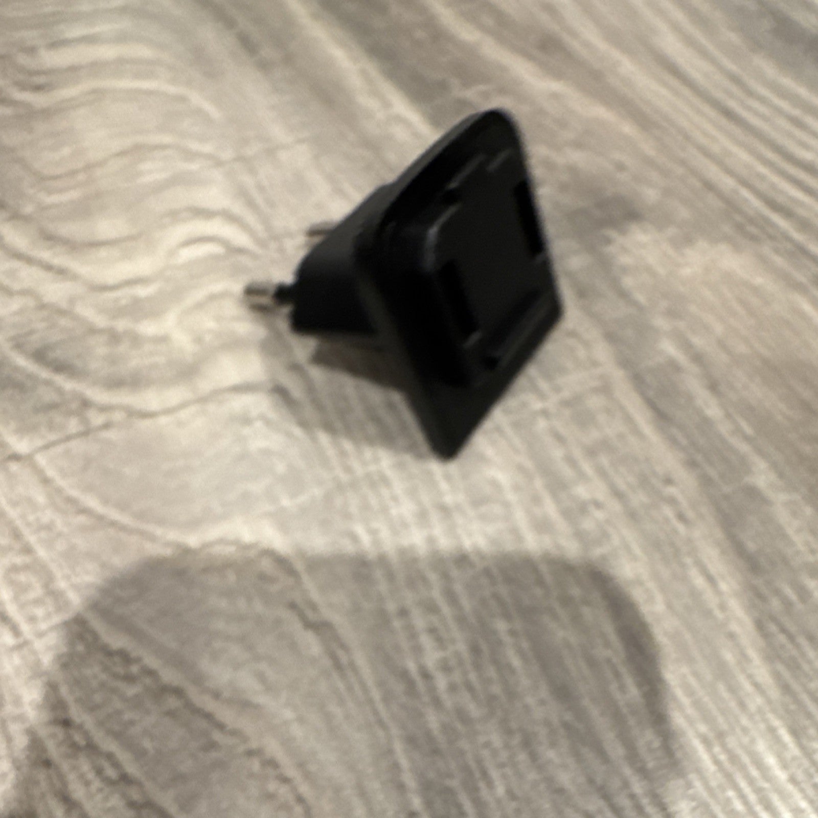 Black 2-Pin Connector Adapter Plug, Plastic & Metal, Dual Prongs