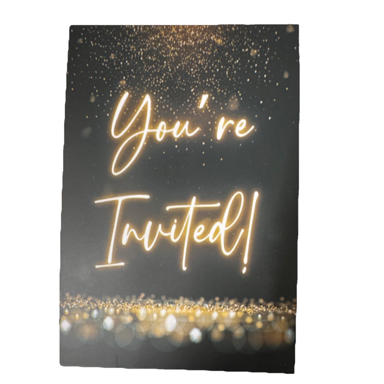 18th Birthday Invitation Flat Card Black Gold Glitter Birthday Party 20 count