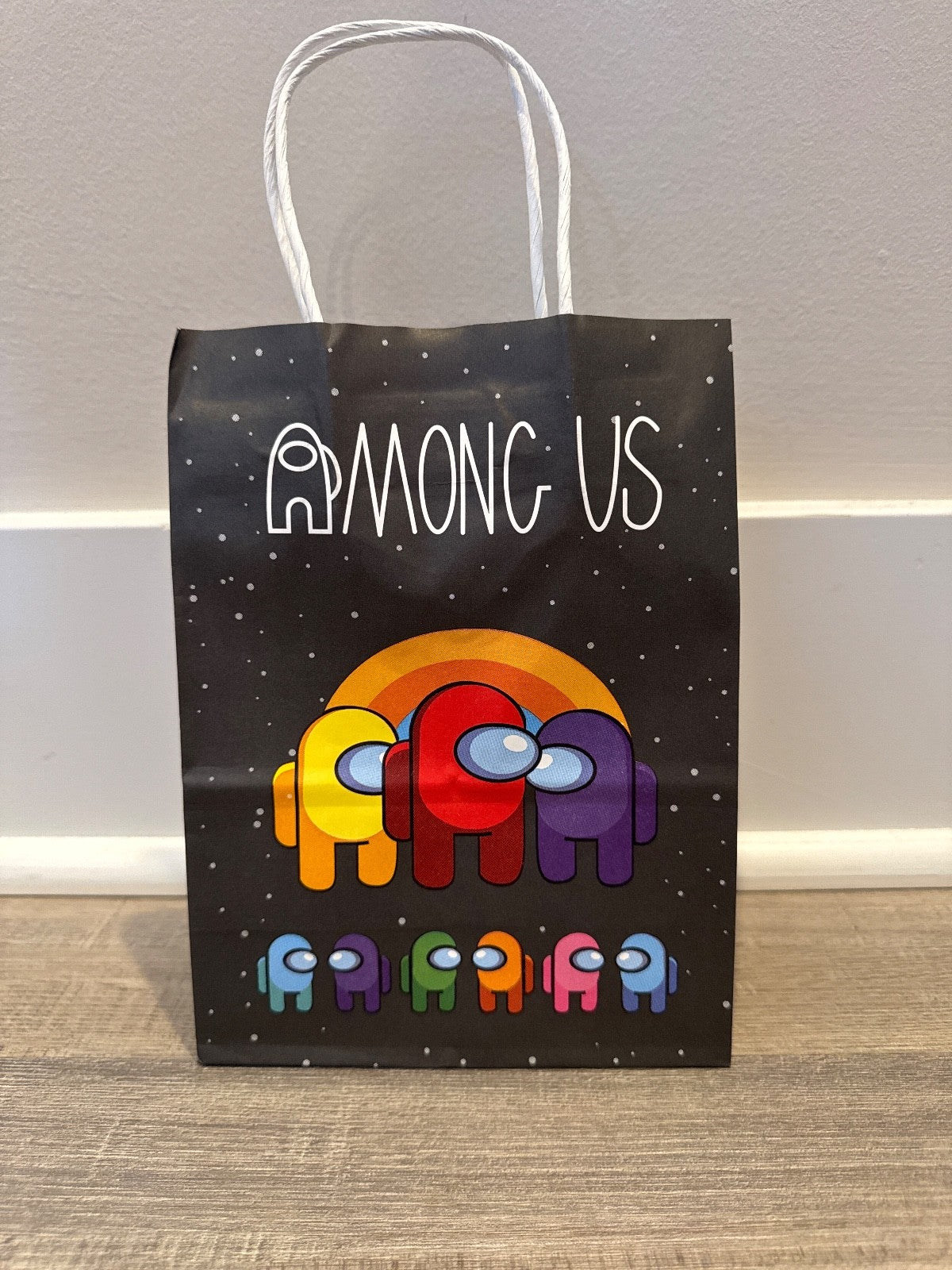 18 among us gift bags with stickers, video game party decoration supplies