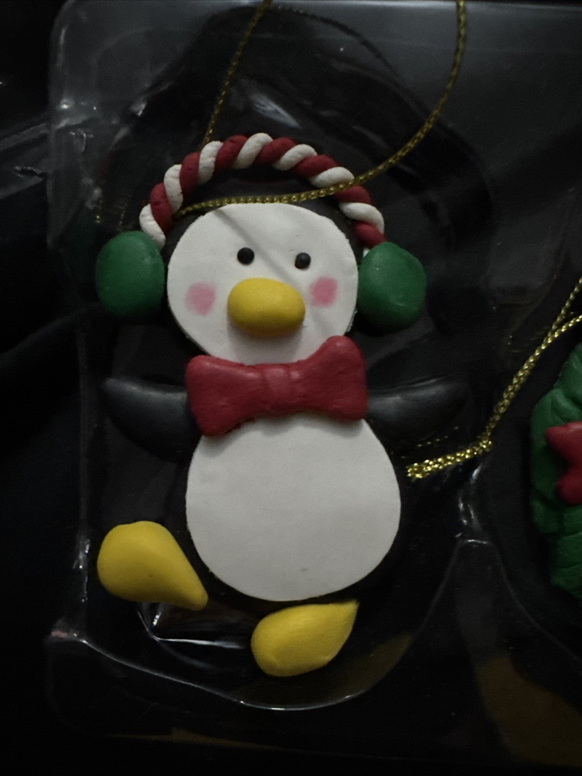 Santa, Penguin, Christmas Tree, And Christmas Wreath Christmas Ornaments