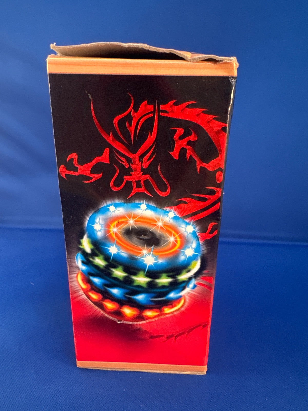 Dragon Spinner, red, high speed spinning top with 2 laser circles