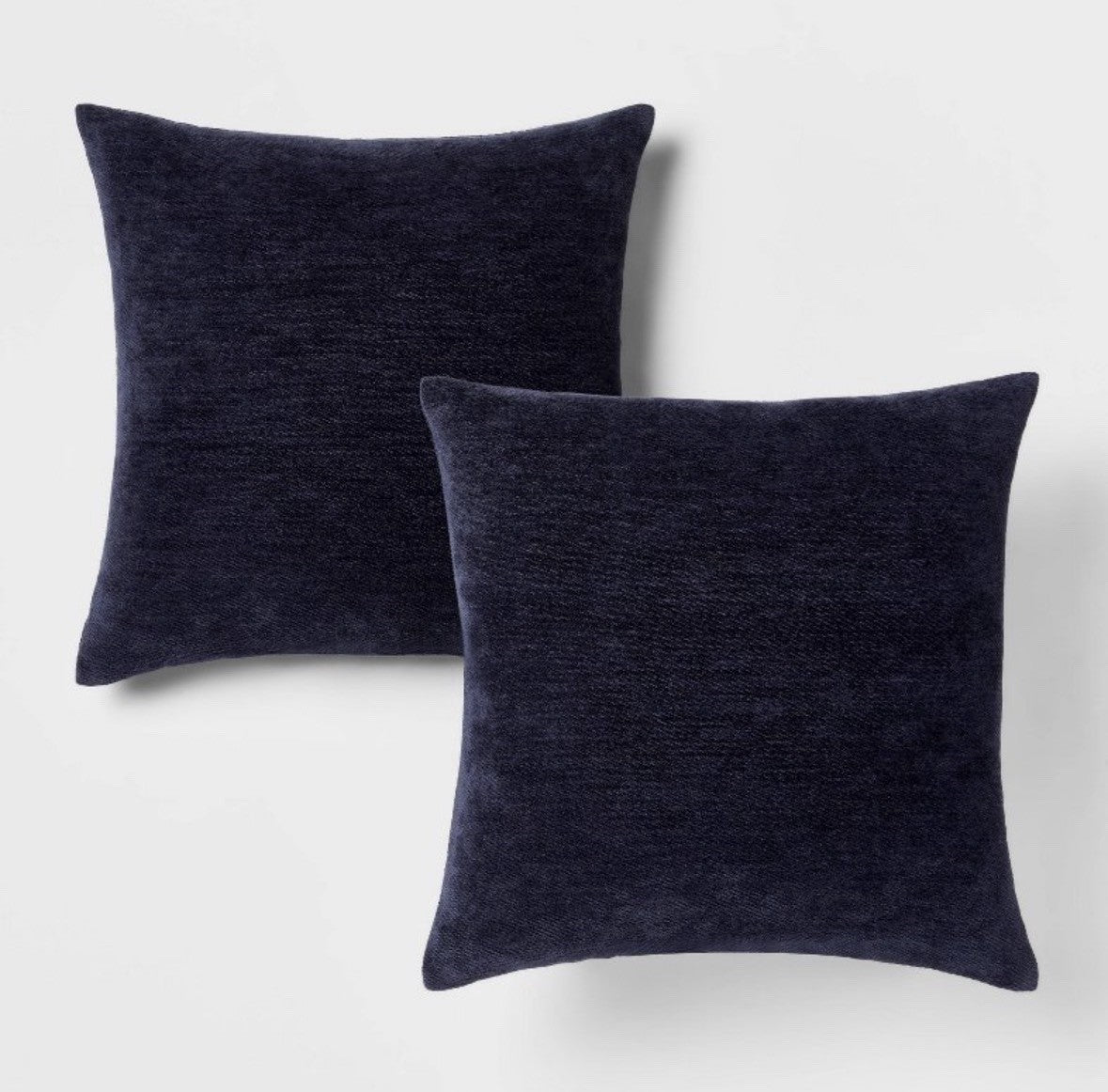 Velvet Square Throw Pillow Navy Blue Modern Solid Indoor Home Accent