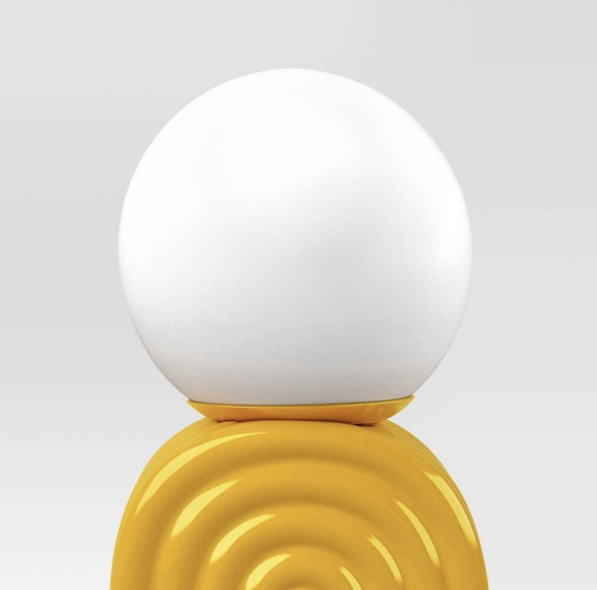 Room Essentials Modern Yellow Arch Table Lamp Glossy Round Shade Ceramic Bedroom