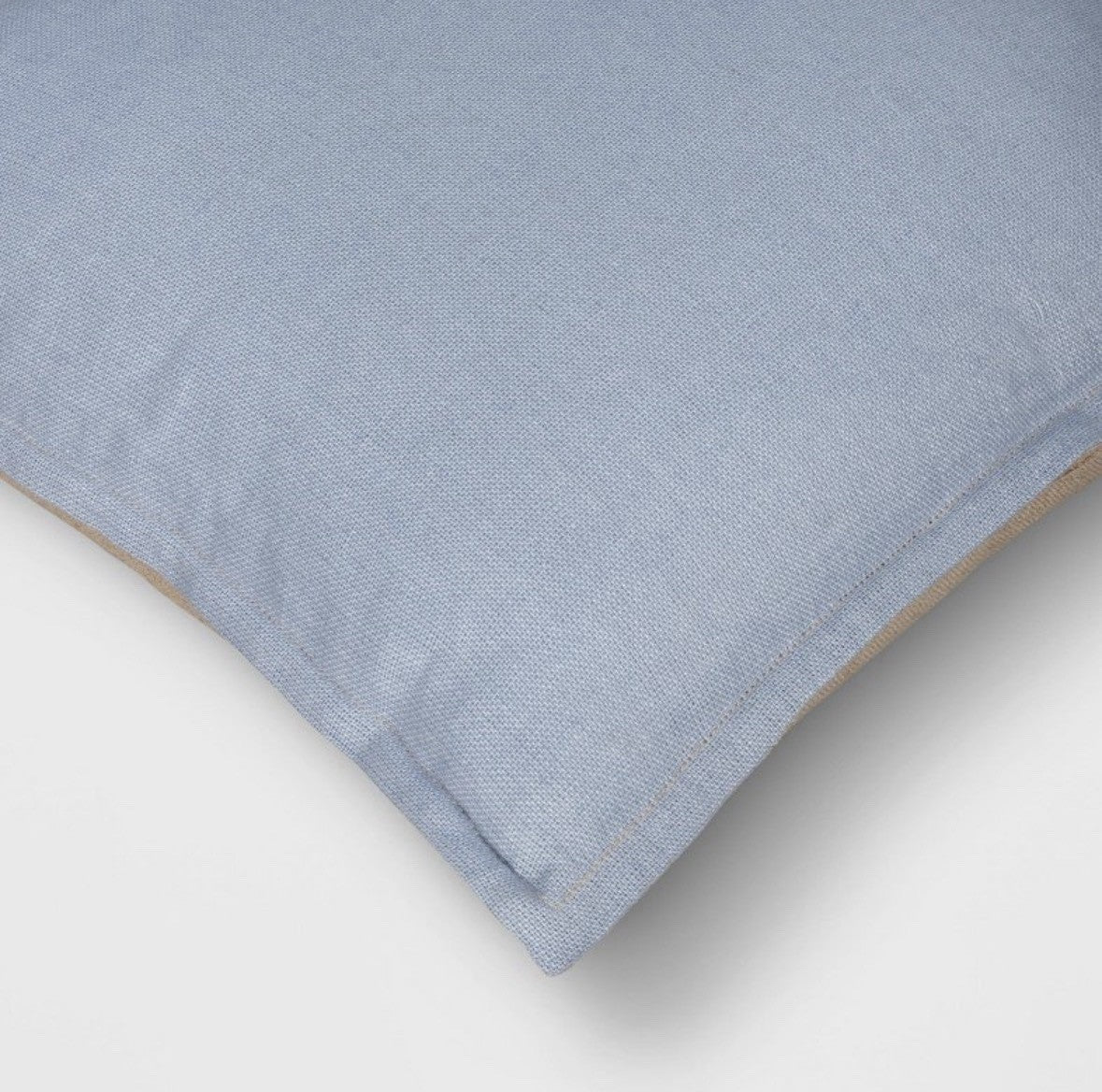 Linen Cotton Square Pillow Light Blue Beige Modern Solid Indoor Home Accent
