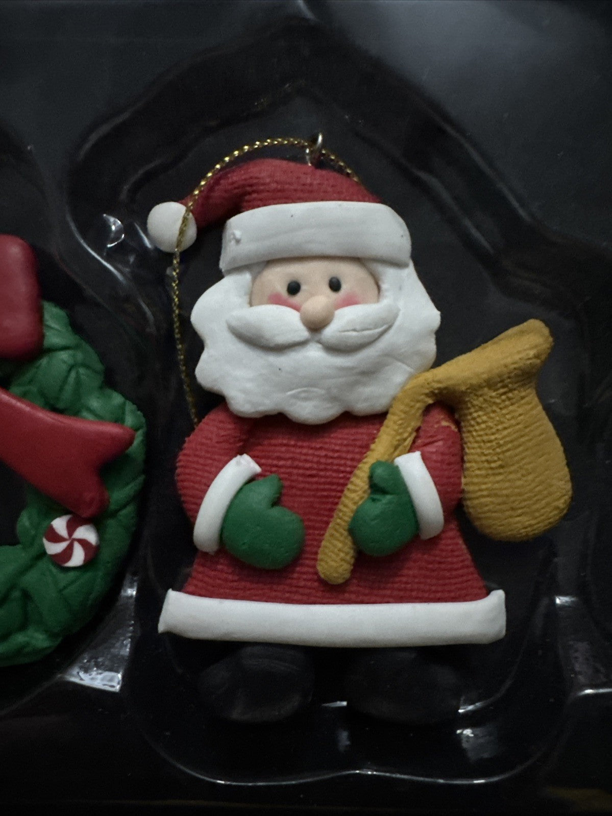 Santa, Penguin, Christmas Tree, And Christmas Wreath Christmas Ornaments