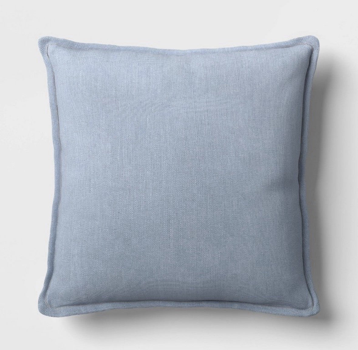 Linen Cotton Square Pillow Light Blue Beige Modern Solid Indoor Home Accent