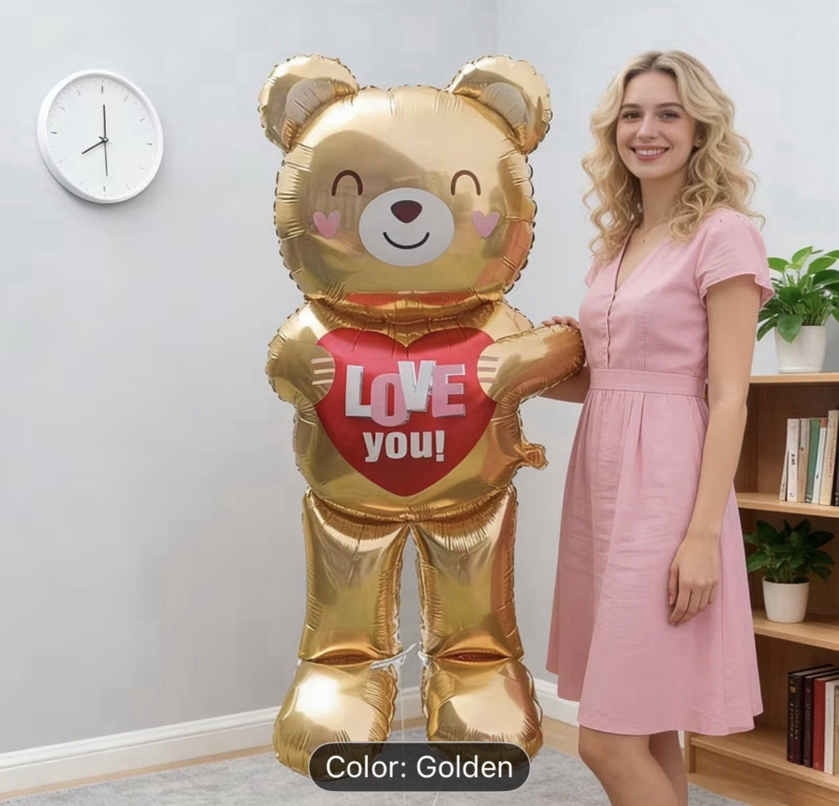 Bear Shaped Golden Balloon Love Theme Valentine's Day Party Decoration