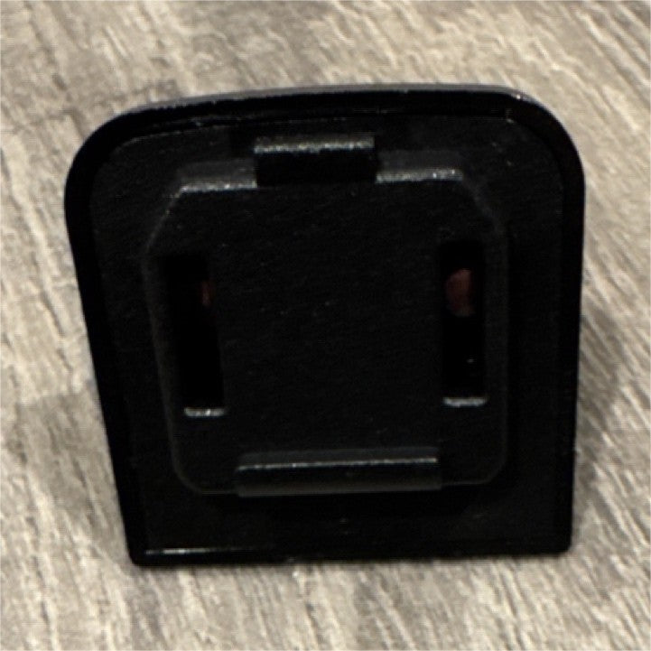 Black 2-Pin Connector Adapter Plug, Plastic & Metal, Dual Prongs