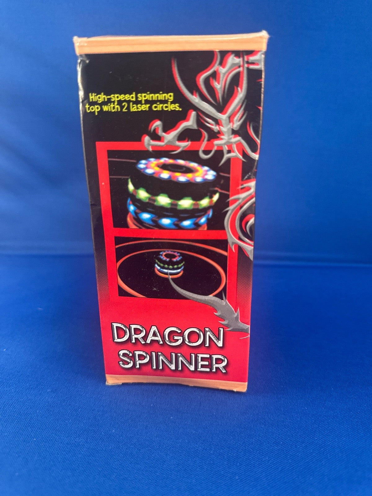 Dragon Spinner, red, high speed spinning top with 2 laser circles