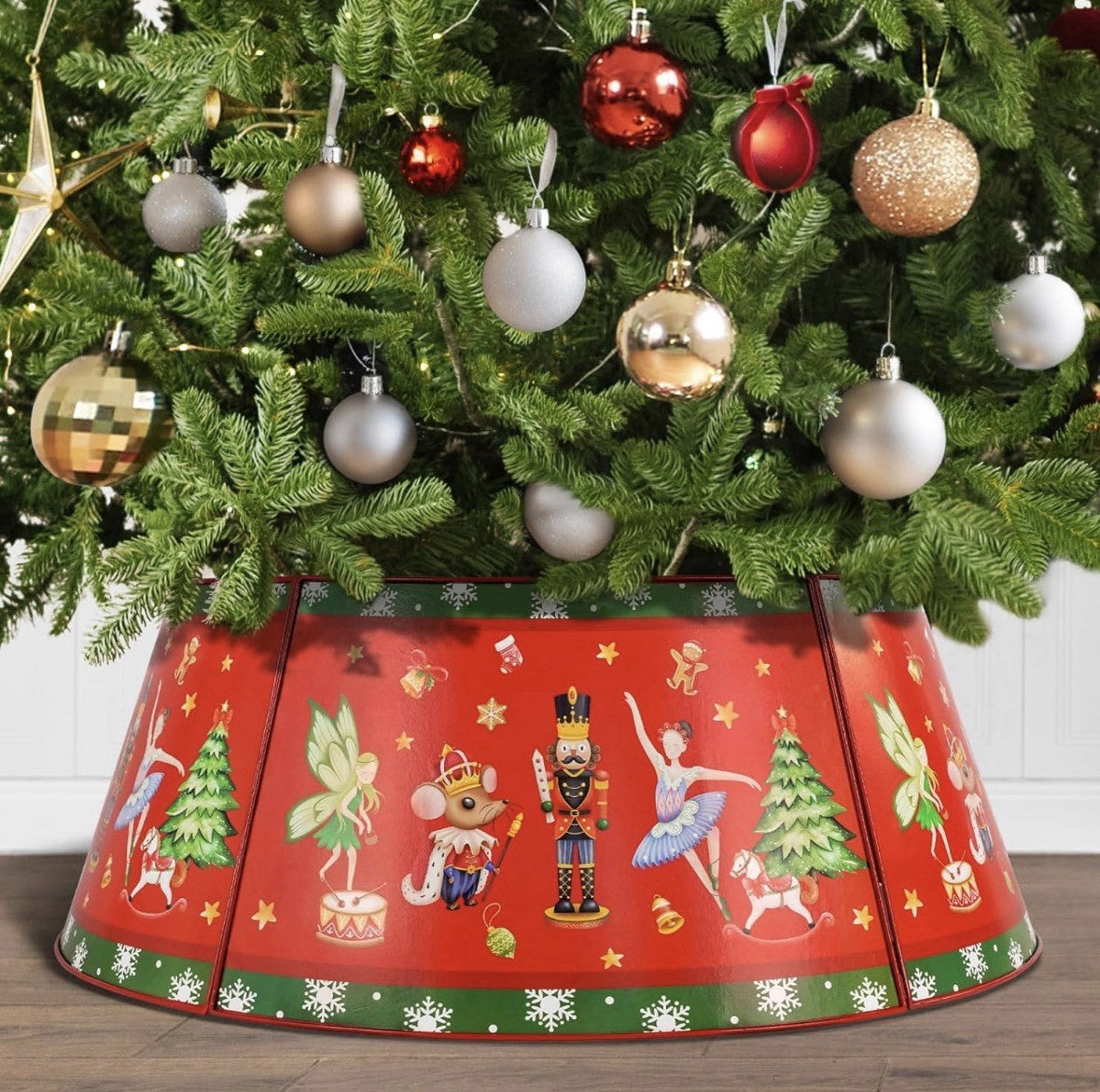 Adjustable Metal Christmas Tree Collar Nutcracker Ballet Red Green Durable