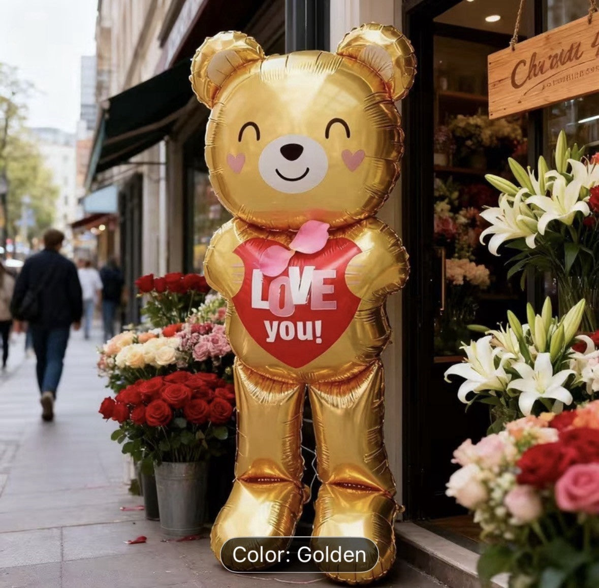 Bear Shaped Golden Balloon Love Theme Valentine's Day Party Decoration