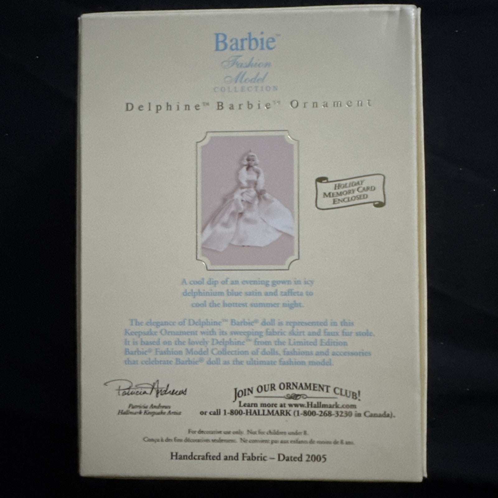 Barbie Fashion Model Collection Delphine Barbie Ornament  Hallmark Keepsake