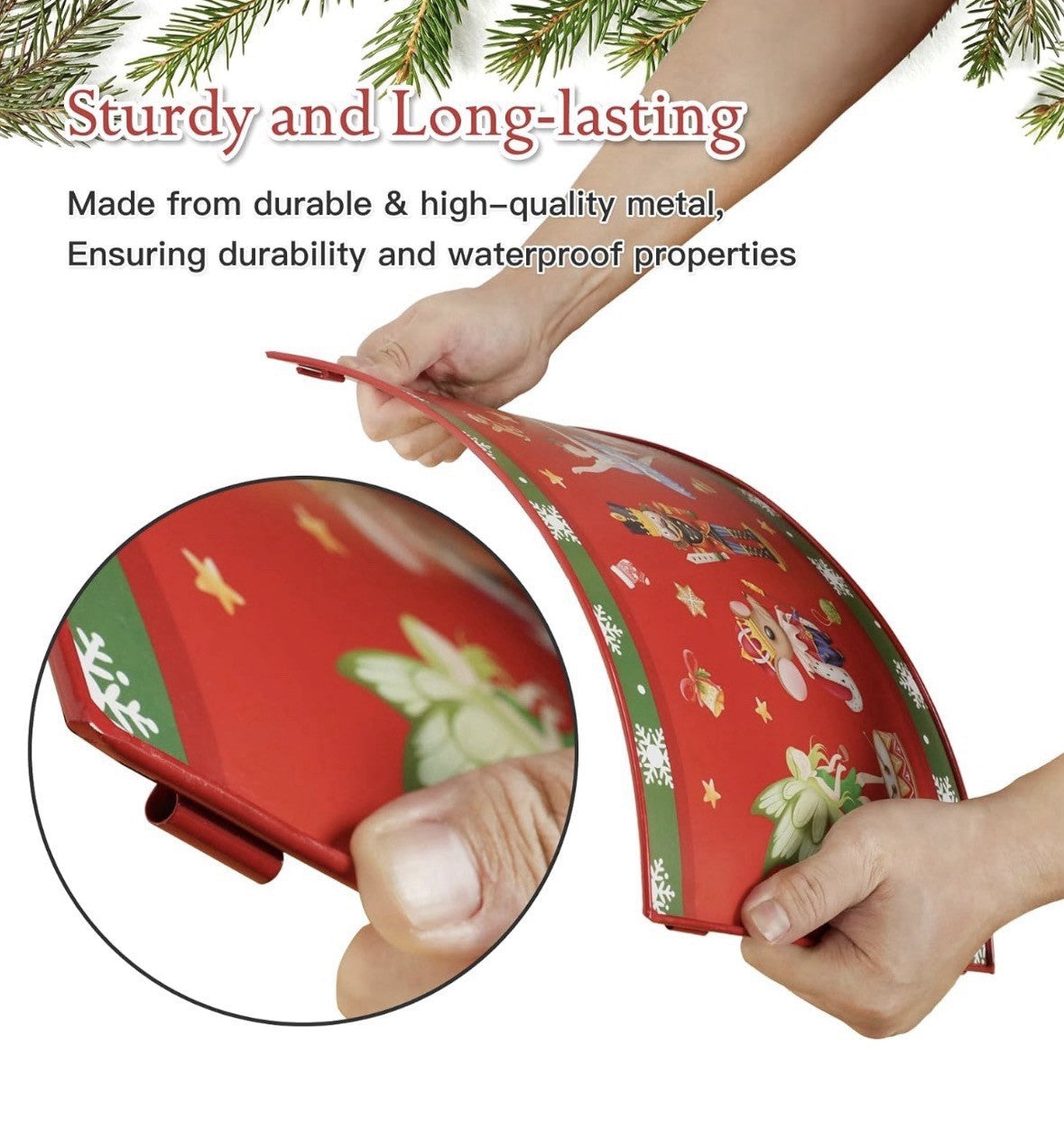 Adjustable Metal Christmas Tree Collar Nutcracker Ballet Red Green Durable