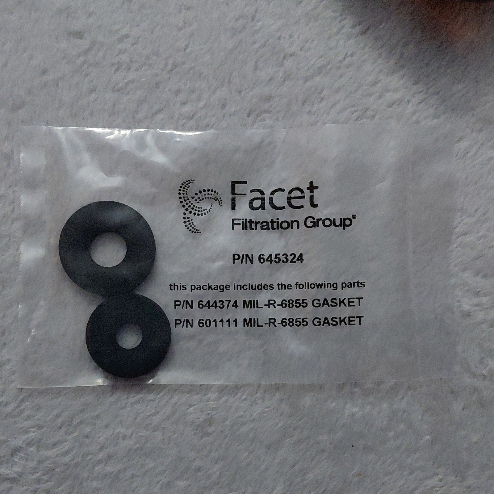 Facet Filtration Group MIL-R-6855 Gasket for industrial applications P/N 645324