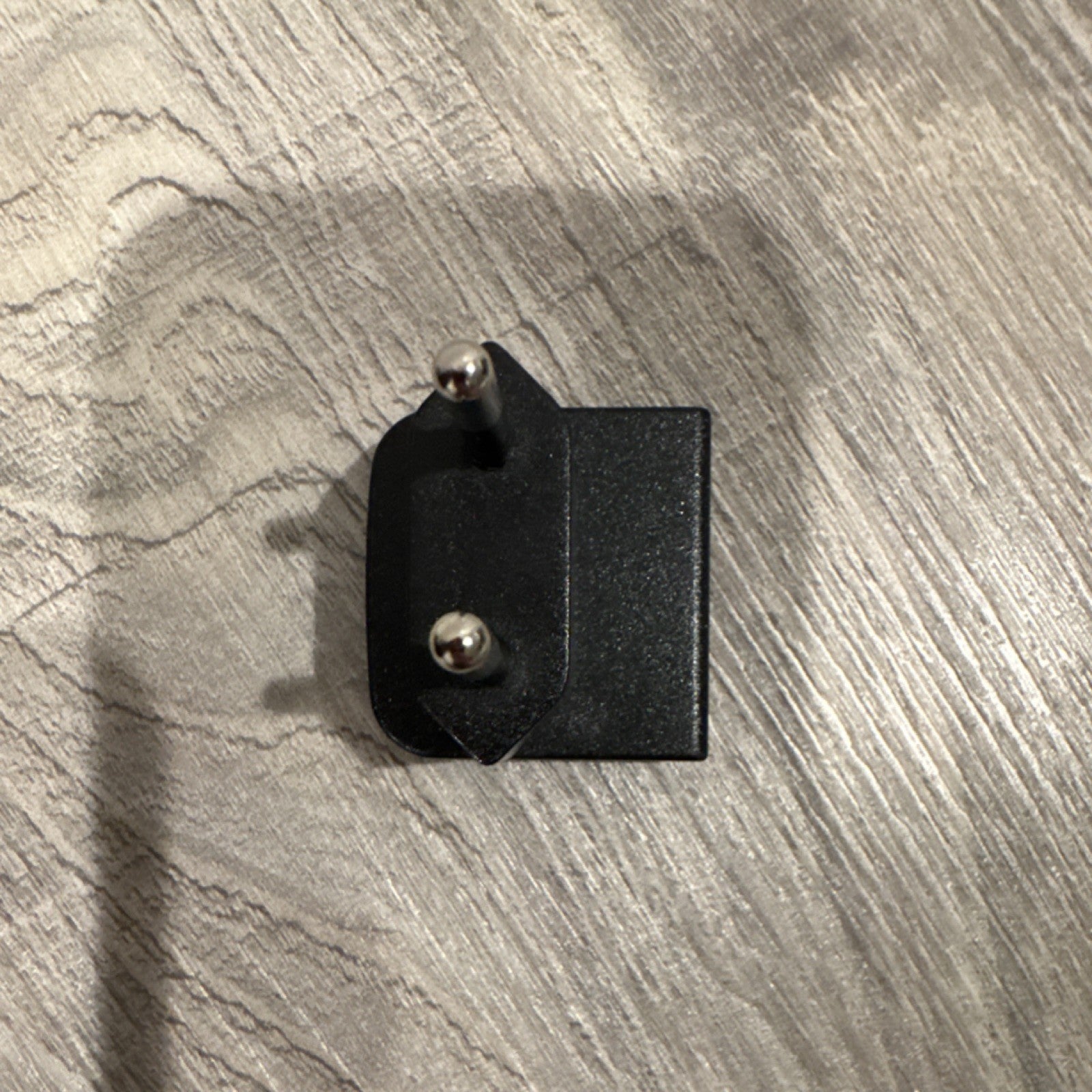 Black 2-Pin Connector Adapter Plug, Plastic & Metal, Dual Prongs