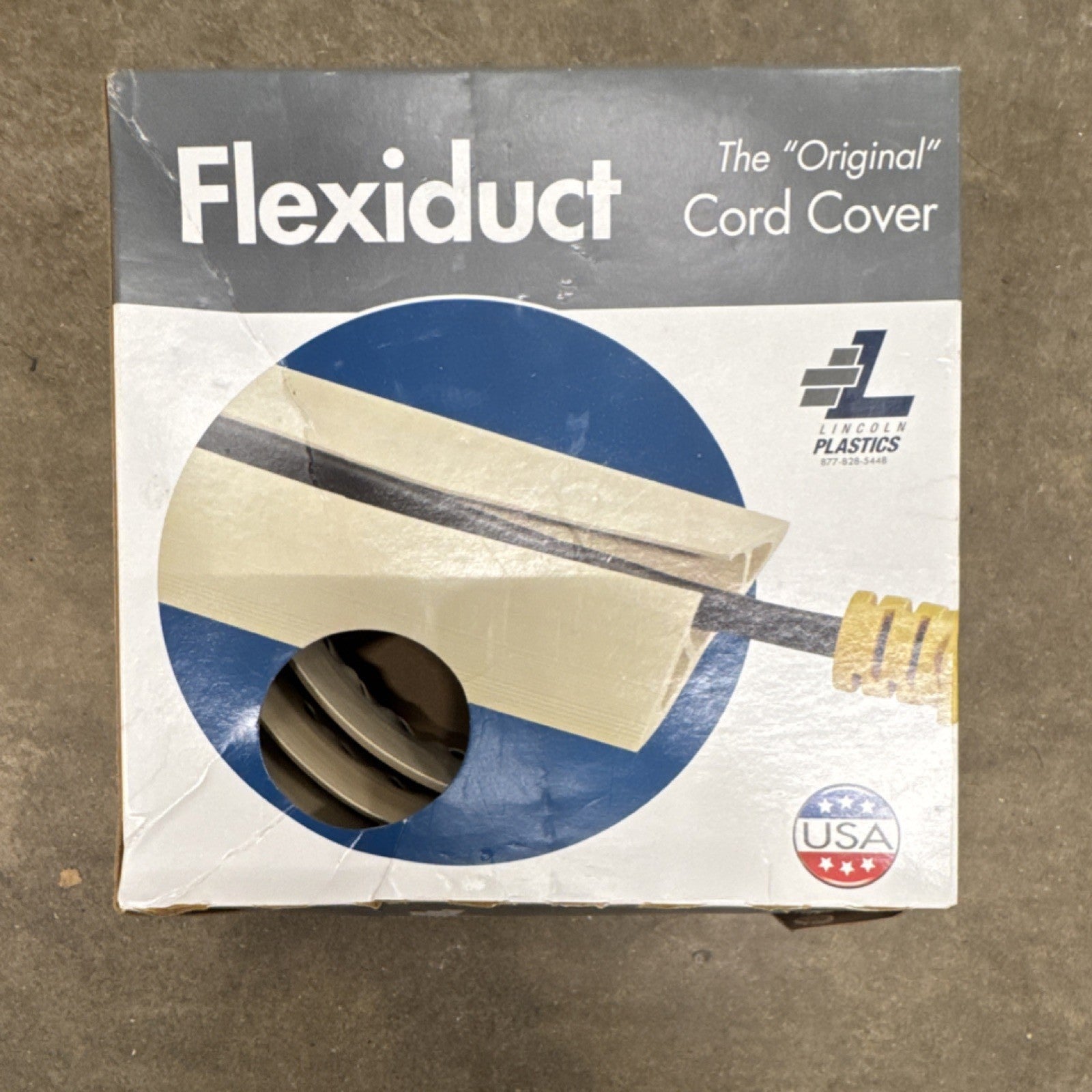 Lincoln Plastics Cable Cover Beige Plastic Flexiduct Cord Protector
