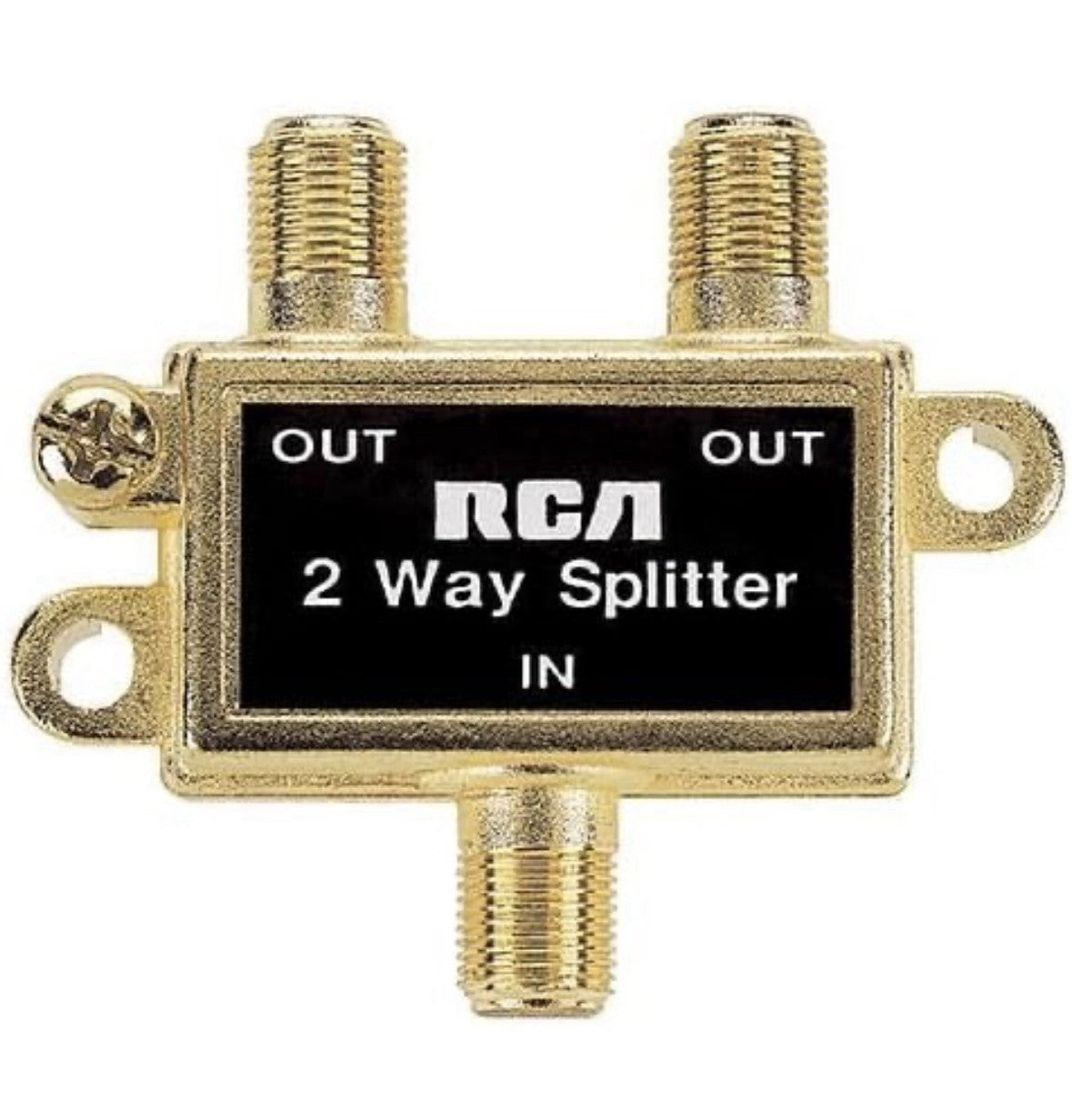RCA 2-Way Coaxial F Splitter for TV Video Signal