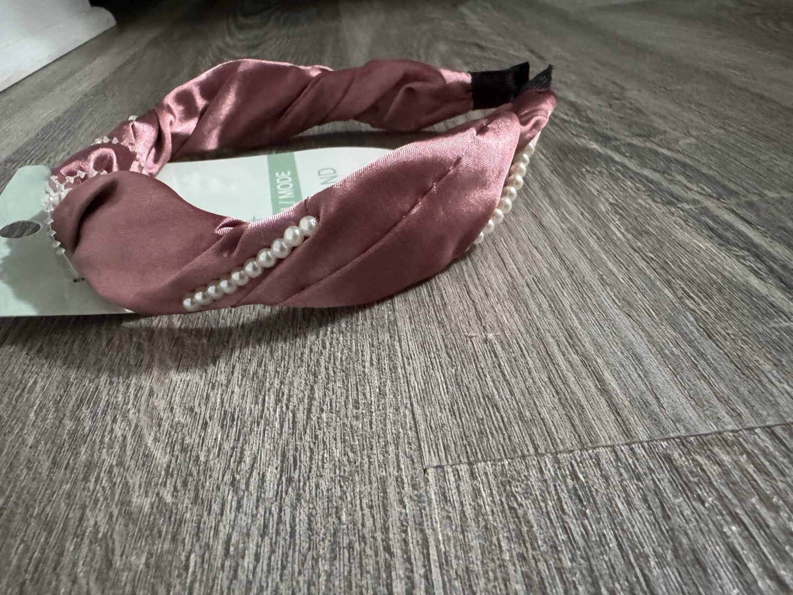 5 Pack Satin Beaded Pearl Headbands Set Pink Black Fashion Accessories