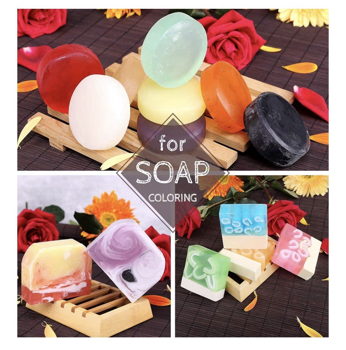 DecorRom 20 Colors Liquid Dye Set for Soap, Candle, Bath Bomb, Slime, Food