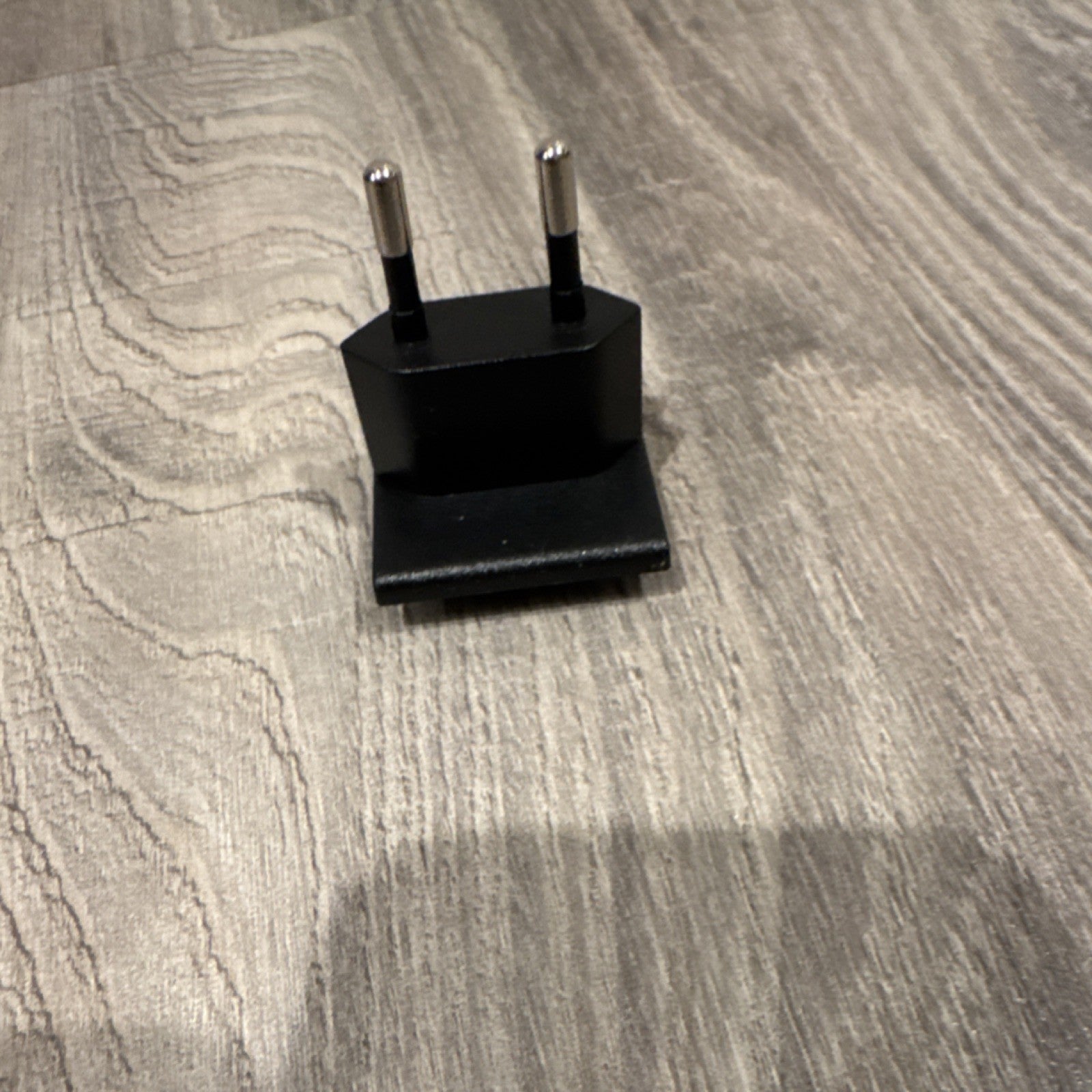 Black 2-Pin Connector Adapter Plug, Plastic & Metal, Dual Prongs