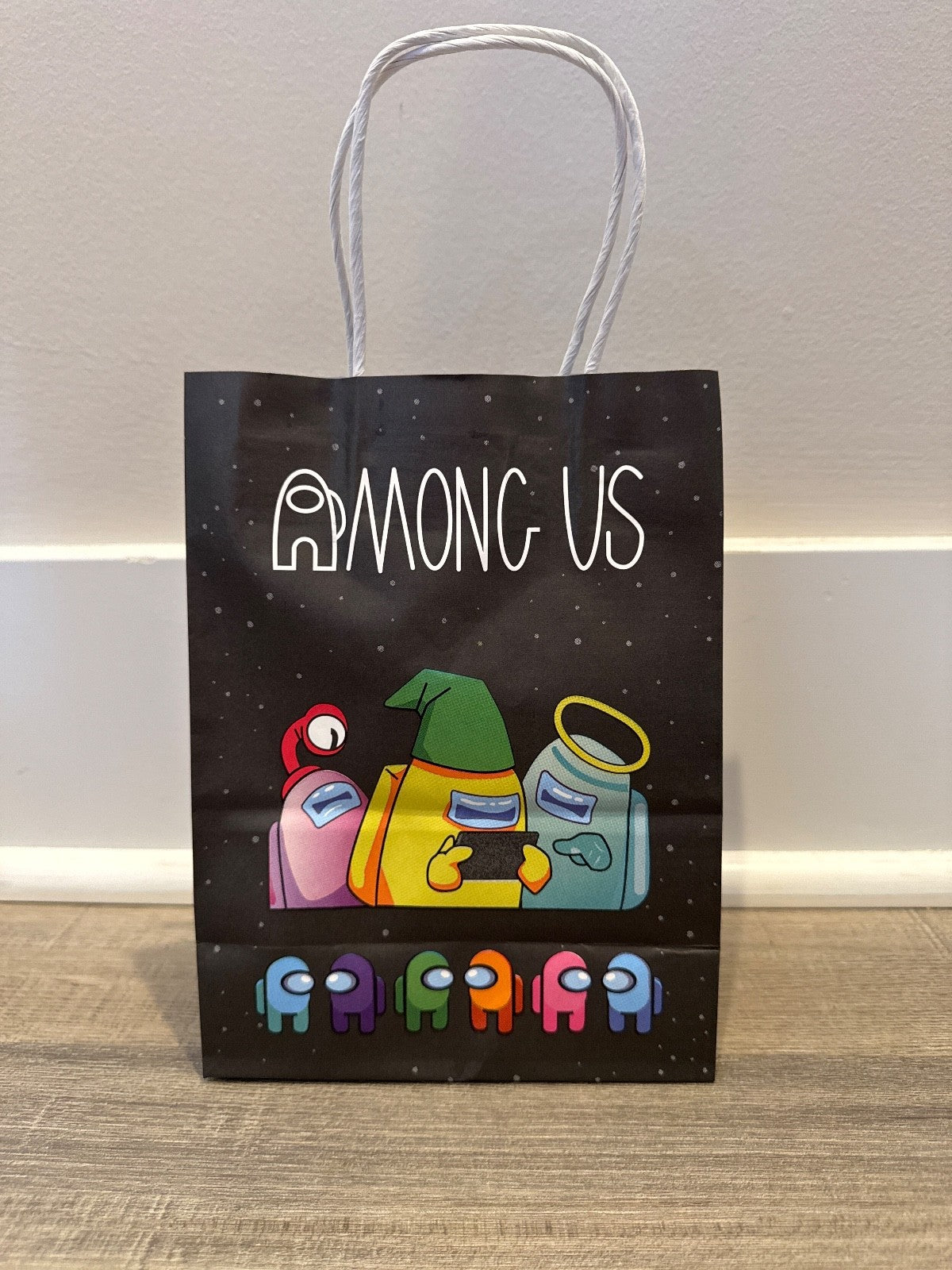 18 among us gift bags with stickers, video game party decoration supplies