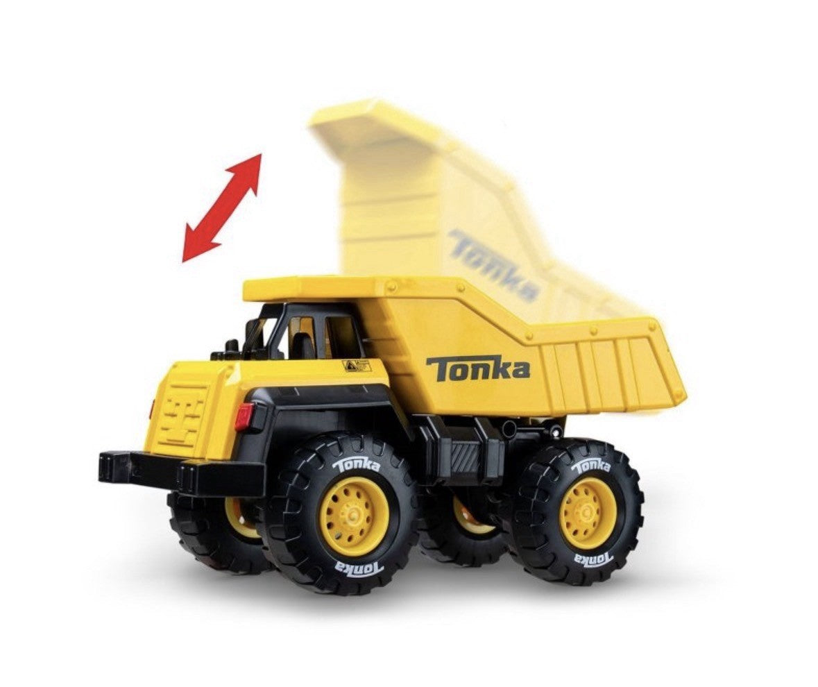 Tonka Classic Dump Truck Yellow Metal & Plastic Movable Parts Construction Toy