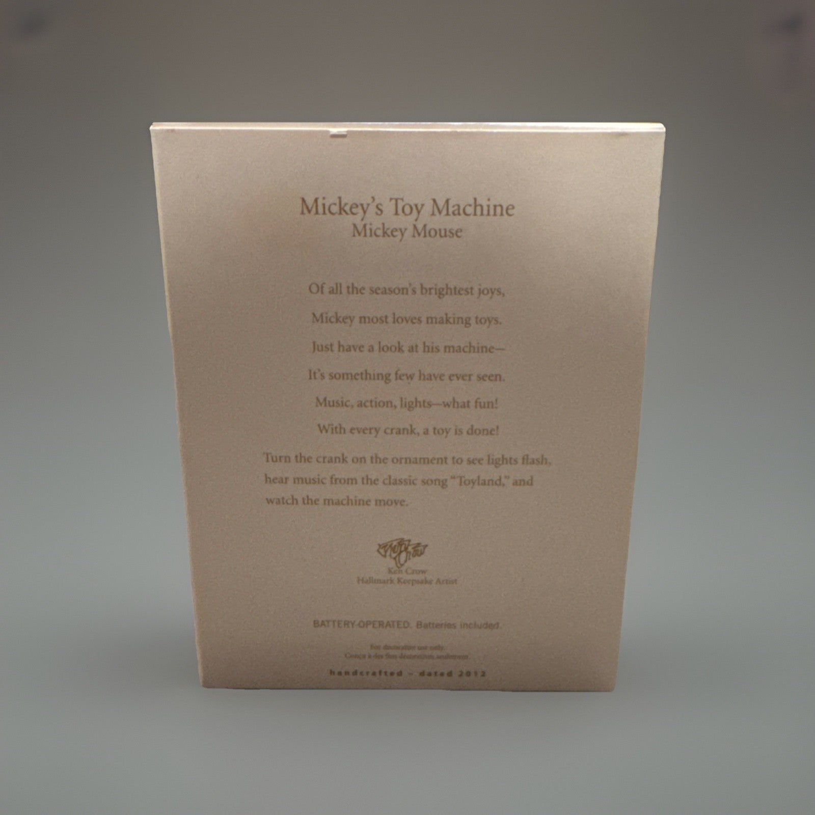 Hallmark Disney Mickey Mouse Magic Light Sound Motion Toy Machine Ornament