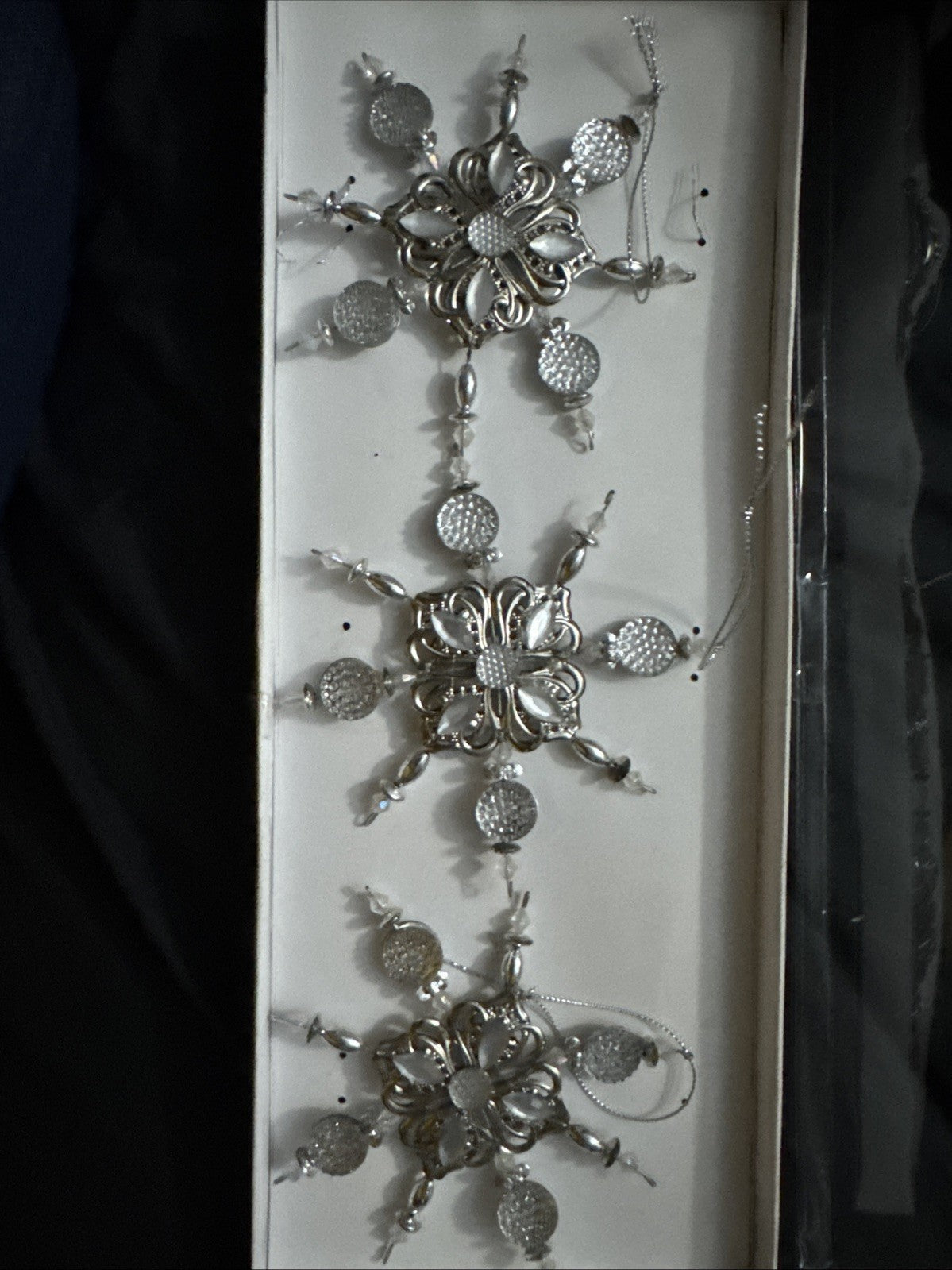 3 Snowflake Christmas ornaments